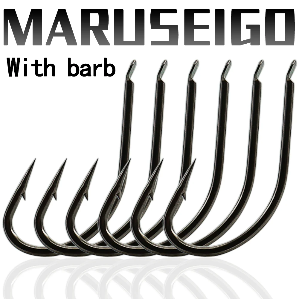 MARUSEIGO Fishing Hooks Set Barbed Carp Hook High Carbon Steel Sea Fishinhook Fly Fishing Accessories Tackle