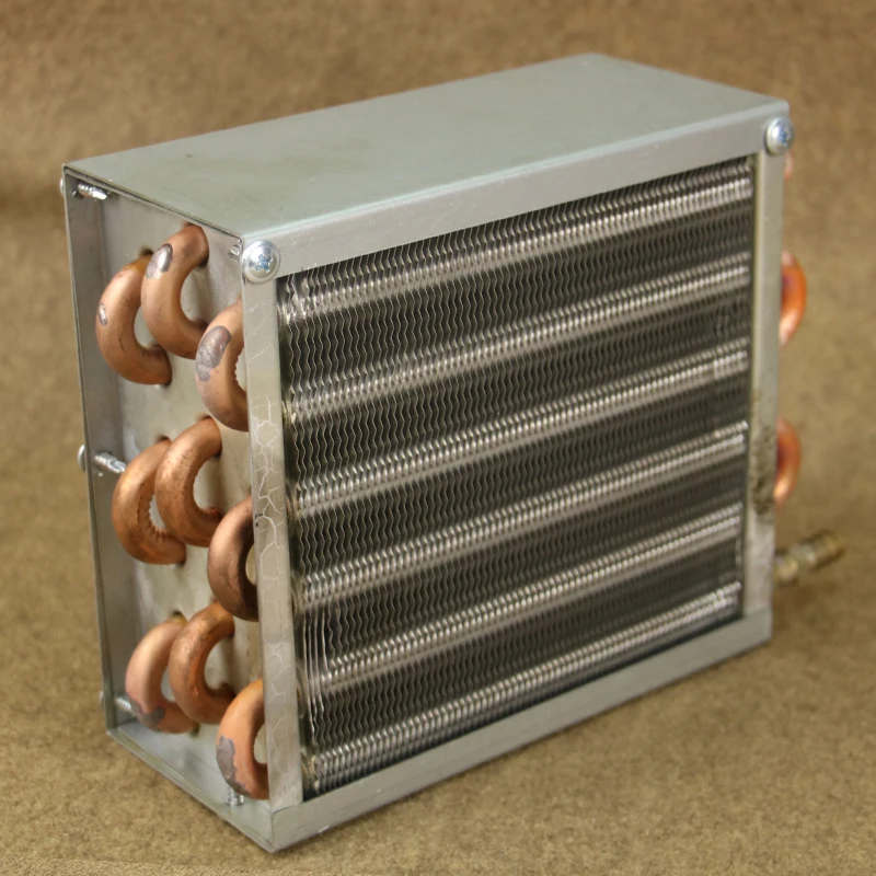 Refrigerator copper tube aluminum fin condenser freezer made of small non-shell radiator heat sink water cooling