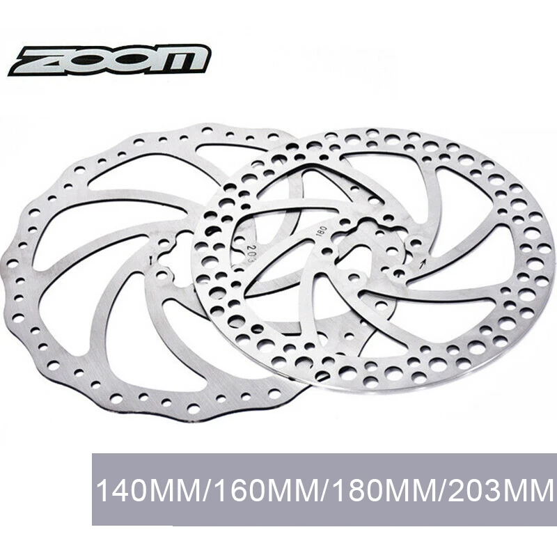 Zoom MTB Disc Brake Rotor 140/160/180/203MM Mountain Bike Stainless Steel Rotor Hydraulic brake Rotors Bicycle Accessories