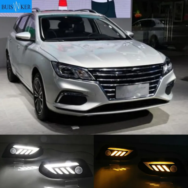 

For Roewe Ei5 2019 2020 Daytime running lights LED DRL Fog lamp driving lights with Yellow Turn Signal Function