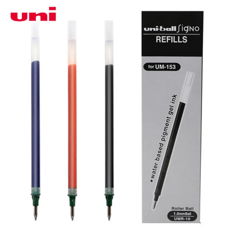 12 PCS/LOT 1.00mm Uni-Ball UMR-10 Gel Rollerball Refill Fit f or UM-53 Japan stationery