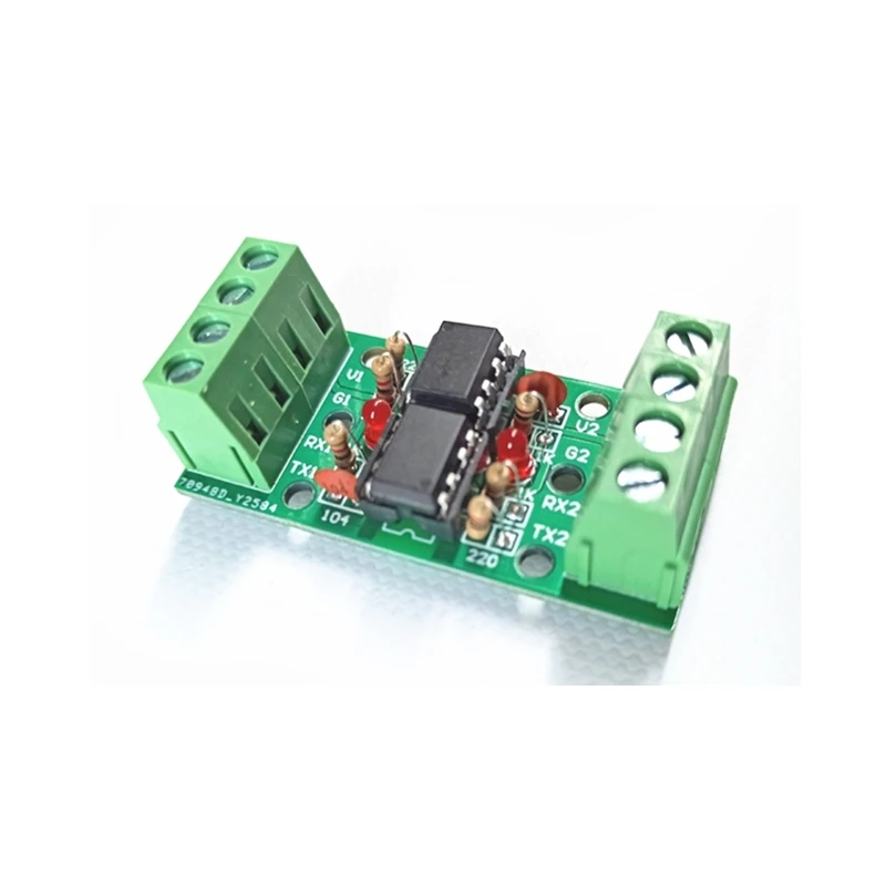 UART Serial Port Isolation Module Serial Port Optocoupler Module 6N137 Optocoupler Can Equipp With PCB Bracket Card Guide Rail