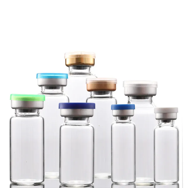 (100 szt.) 2 ml 3 ml 5 ml 10 ml Fiolki Gumowy korek Odwracane nakrętki Al Caps Szklana butelka