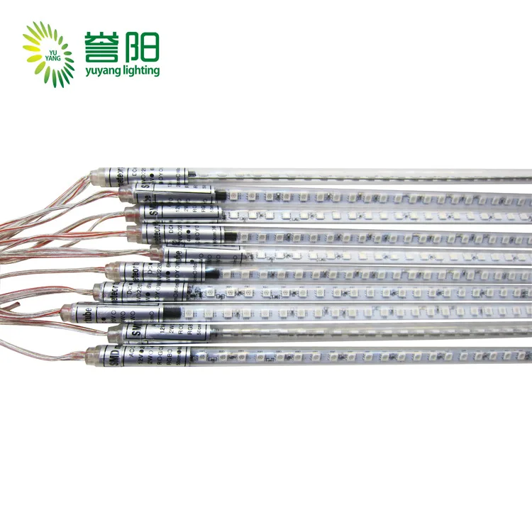 5sets/lot SMD5050 RGB Colorful Led Meteor Shower Lights Led Tube 12 * 500 Mm10 Pcs/set 48 Leds/pc