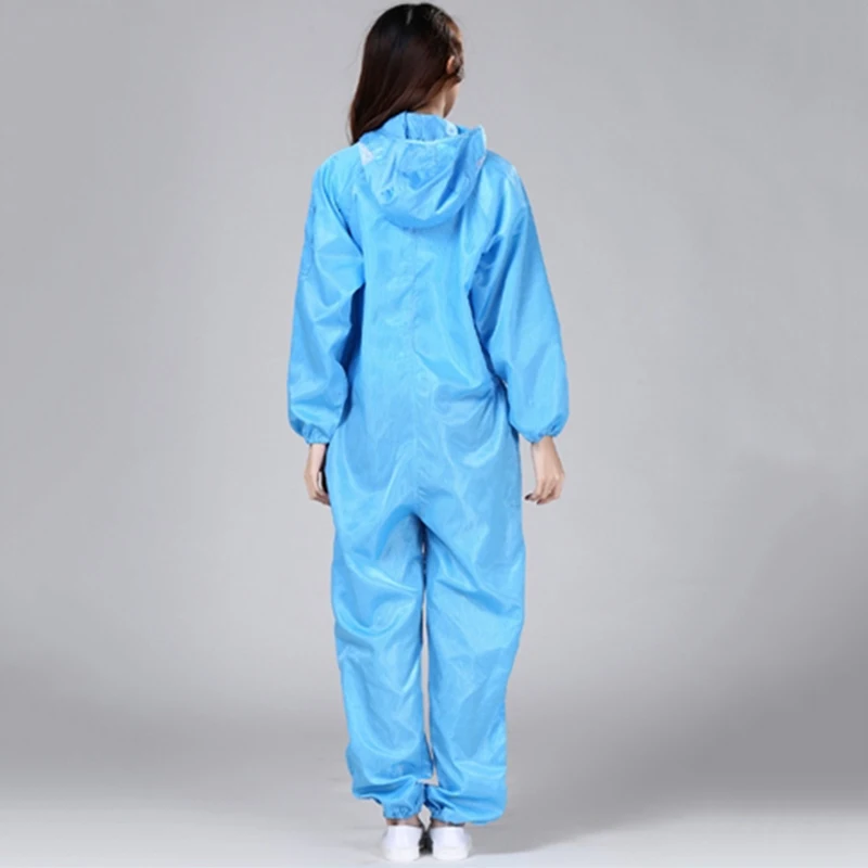 Anti-static Overalls Dust-proof Hooded Jumpsuit Factory Workshop Male Female Washable Work Clothes Protective Suit Plus Size 4xl