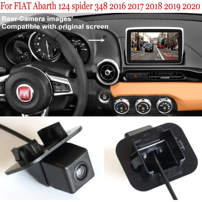 

For FIAT Abarth 124 spider 348 2016 2017 2018 2019 2020 28 Pins Adapter cable Original Screen Compatible With 6V RearView Camera