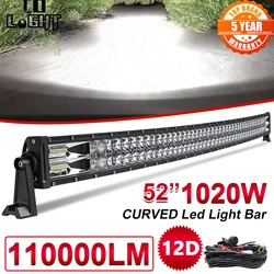 Światło CO 22 32 42 52 cal zakrzywione listwa świetlna Led 420W 620W 820W 1020W kombi podwójny rząd jazdy Offroad samochód ciągnik siodłowy 4x4 SUV ATV