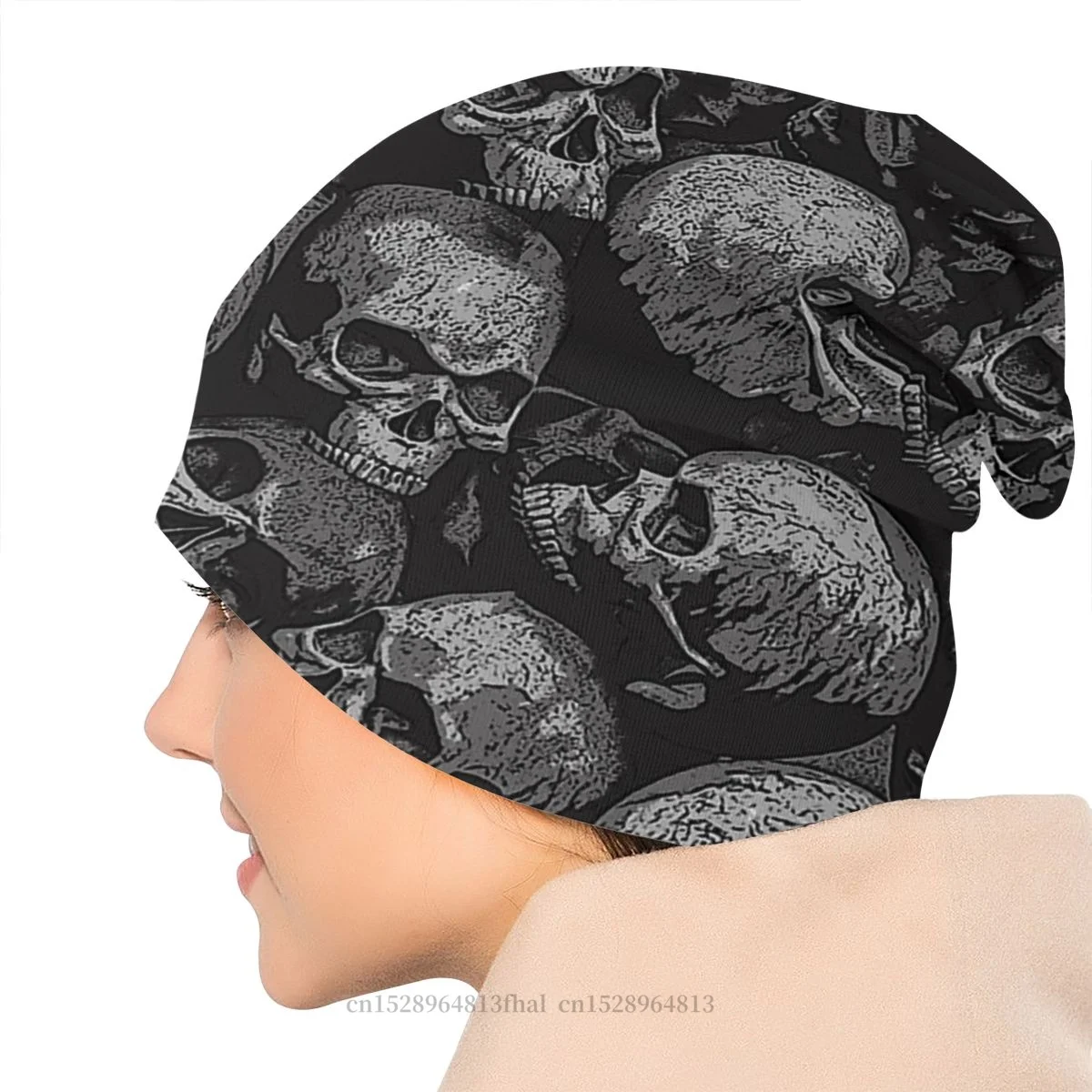 Skeleton Skullies Beanies Caps Totally Gothic Knitted Hat Winter Warm Bonnet Hats for Men Women