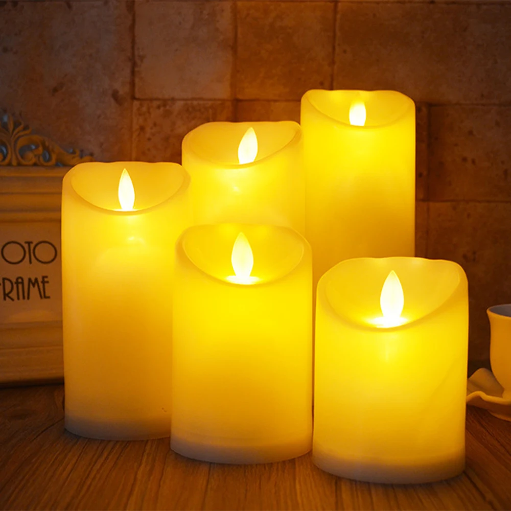 Creative led electronic candle light thick glossy simulation swing candle Valentine's day and Halloween party supplies