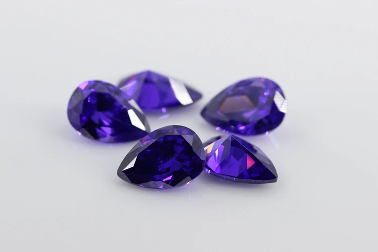 5A Pear Double CheckerBoard Cubic Zirconia Stone Multicolor Brilliant Cut Loose CZ Stones Synthetic Gems Beads For Jewelry