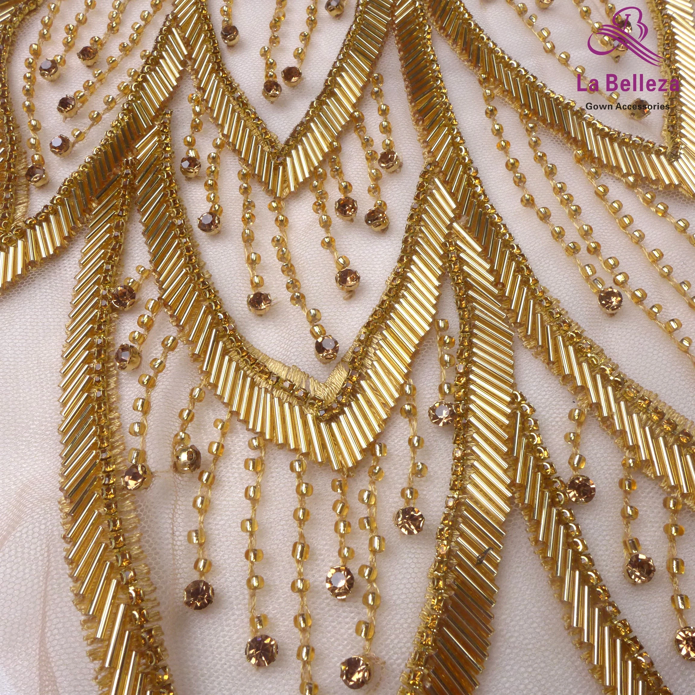 1 piece New fashion gold/silver/black beads patch for Sewing decoration dress/fashion design