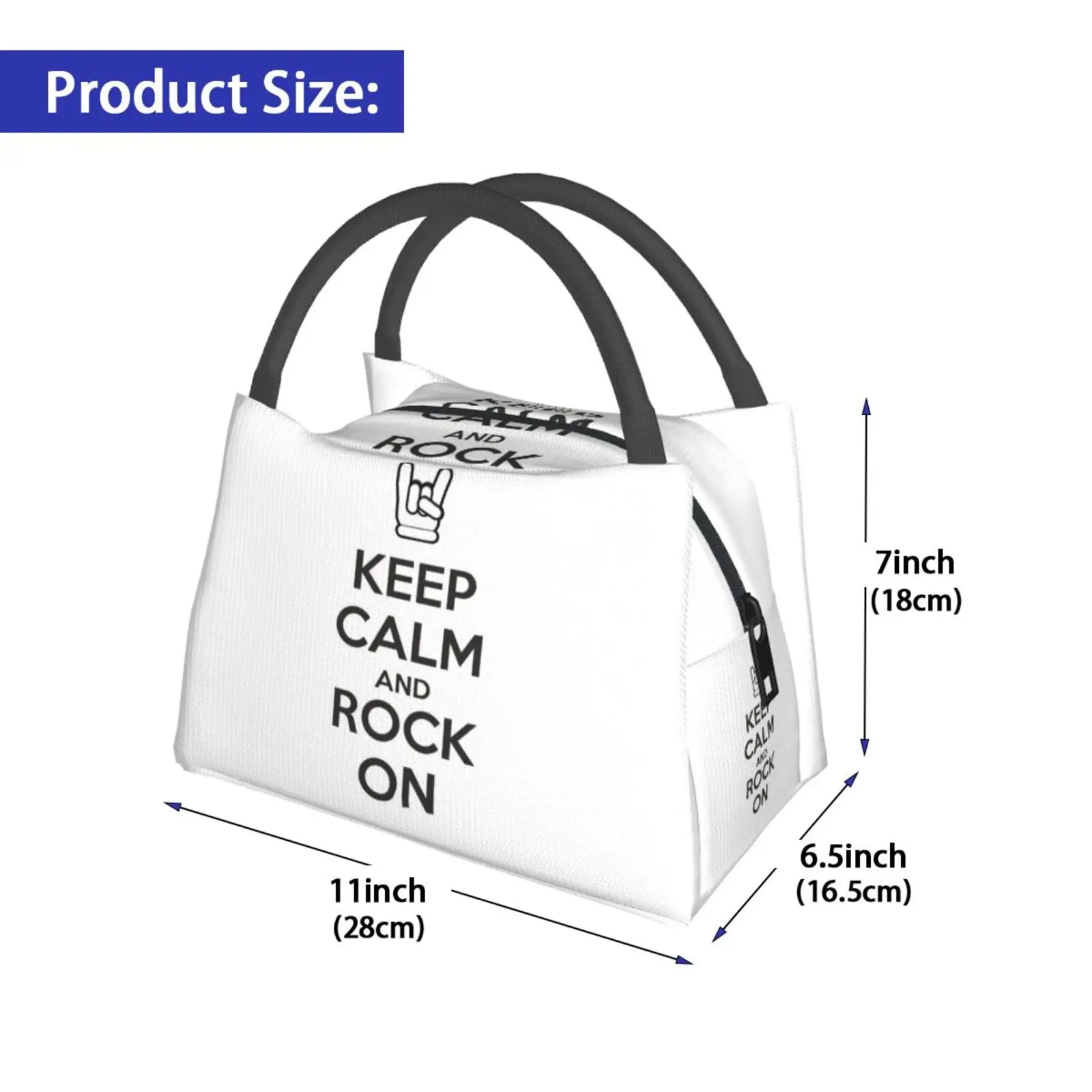 Portable Insulation Bag Keep Calm And Rock On Roll Star Music