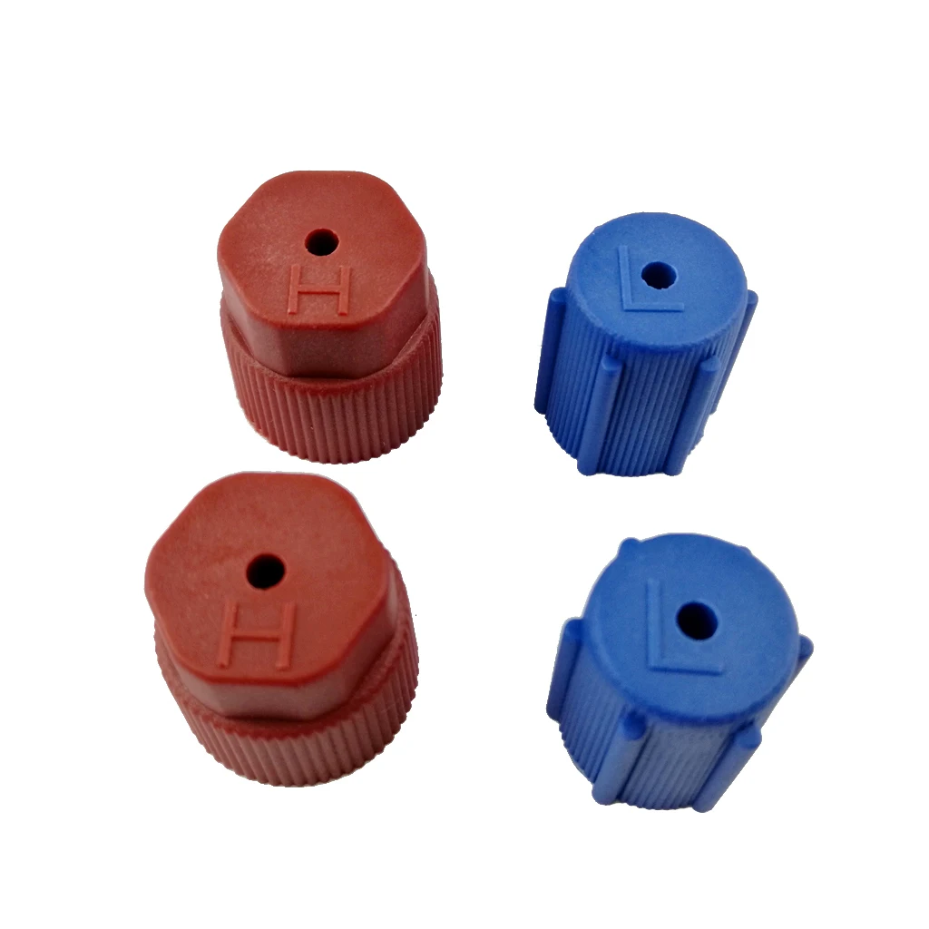 4 Pieces   Air Conditioning Service Port R134a Side Air Conditioner Cap 13mm Blue & 16mm Brown Conversion Kit Plastic