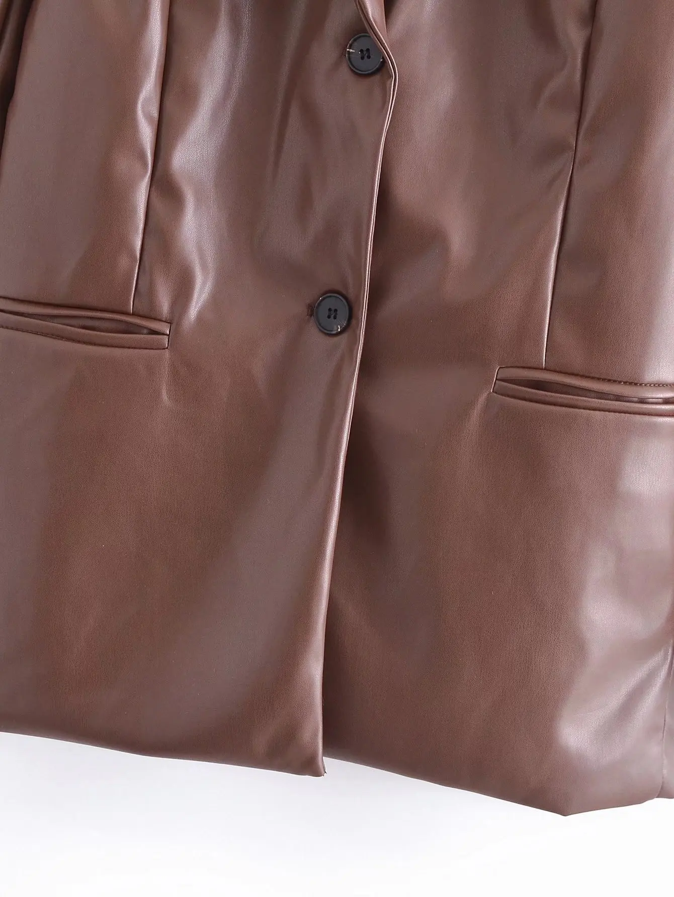 Marque Longue PU Simili Cuir Blazers Femmes Manteau de Veste En Cuir 2022 Nouvelles femmes Vestes Dames Manteaux Femme Costume En Cuir