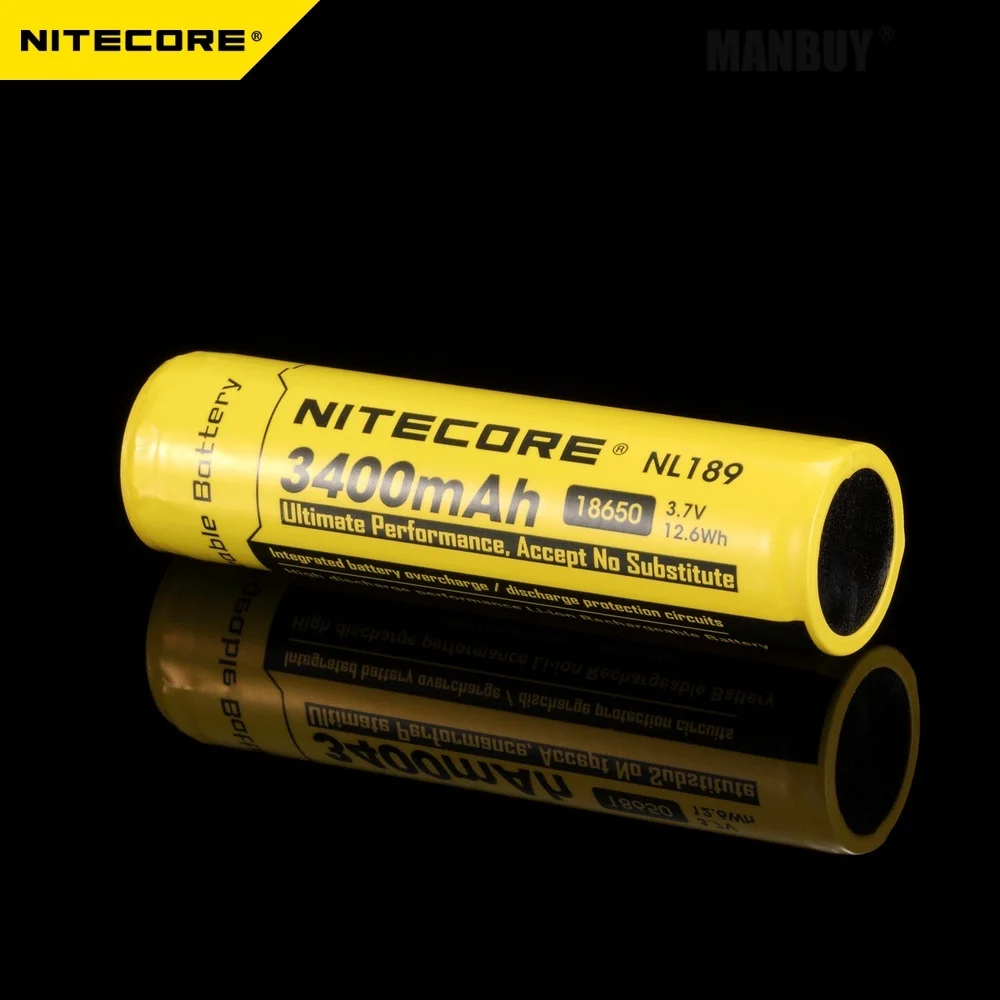 Authentic NITECORE NL1834 18650 3400mAh 3.7V Protected Battery Button Top For All Type Flashlights 1 Piece + GIFT Flashlight