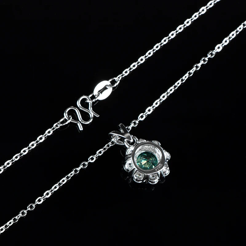 Cellacity Luxury  silver 925 jewelry pendant necklace with 2ct green color lab diamond gemstones or Women Jewelry Wedding Gift