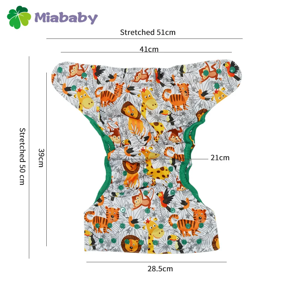 Fraldas de pano ecológicas Miababy Big XL para crianças, capa para bebês de 2 anos e mais velhos, fralda de pano ajustável