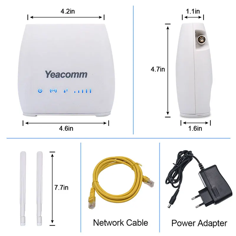 Yeacomm S11 Voice VoLTE RJ11 RJ45 TDD FDD 3G 4G LTE CPE Router Modem 4g Wifi SIM Card Slot Mobile Wifi Router Wireless Coverage