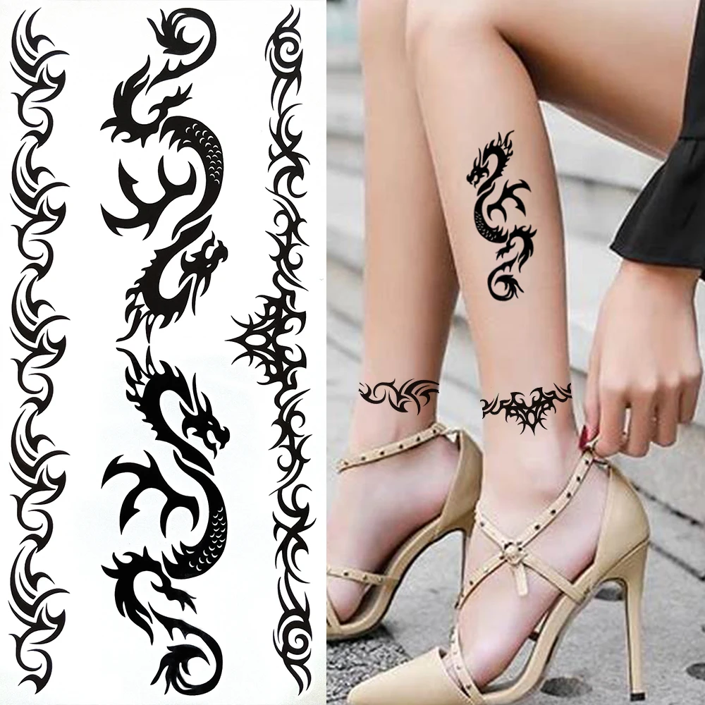 Large Rose Temporary Tattoos For Women Girls Adult Peony Lily Plum Flower Fake Tattoo Stickers Arm Thigh Art Tatoos Waterproof
