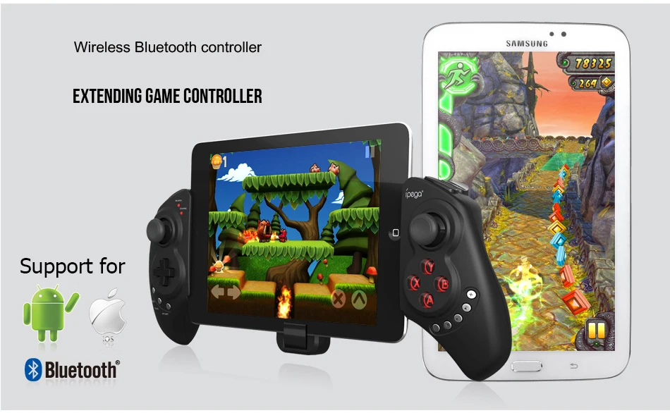 Imagem -02 - Ipega pg 9023 Pg9023 Controlador de Jogo Bluetooth Gamepad para Smartphone Ios Android Ipad pc Estiramento Joystick com Suporte Telescópico