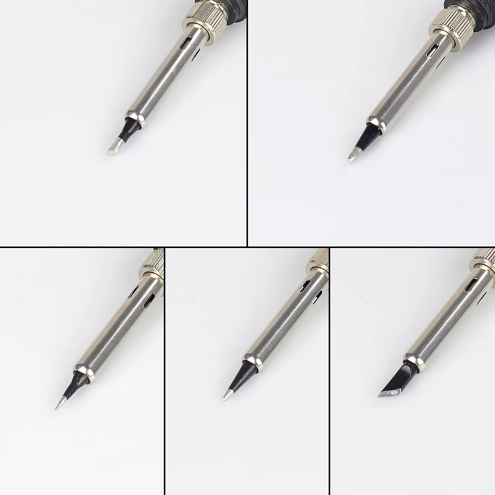 NEWACALOX 5pcs Senza Piombo di Saldatura Nero IronTips Utilizzato per 936/878D/8786 Stazioni di Saldatura di Saldatura Universale Accessorio rilavorazione