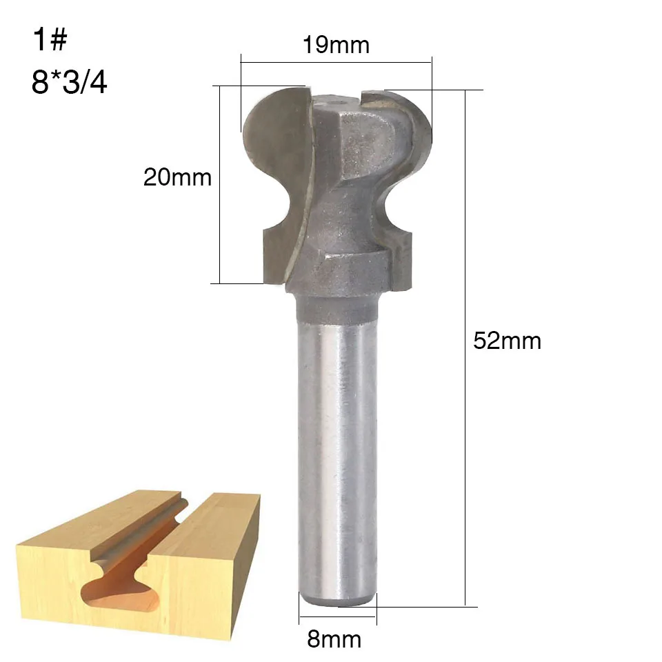 1PC 8MM Shank Milling Cutter Wood Carving Industrial Grade Double Finger Bit Woodworking Tools Wood Milling Cutter End Mill