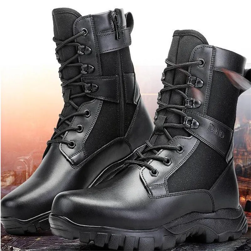 Mens Outdoor  Boots Training Hiking Hunting Climbing Breathable Waterproof Desert High Shoes punk cowboy boots