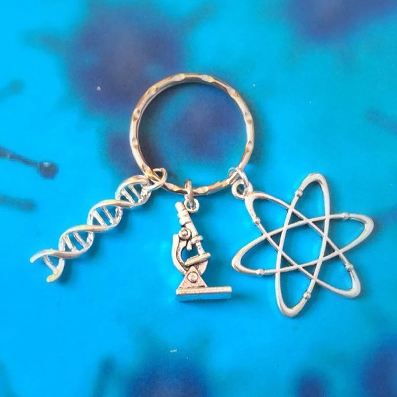 Ultimate Science Charm Keyring / Keychain, Chemistry Accessory,l Gift For Her/him, Science Teacher DNA Chemical Microscope