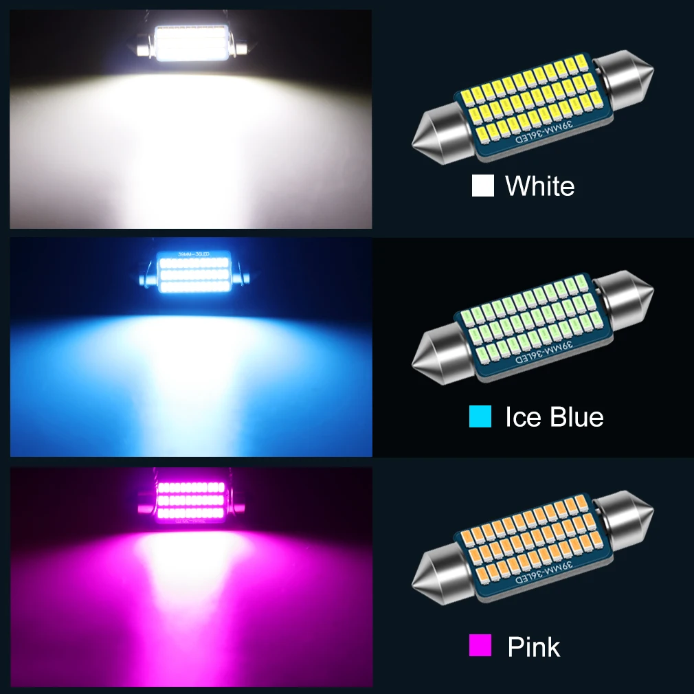 자동 Canbus T10 LED W5W BA9S T4W C5W LED 전구, 차량 인테리어 지도 돔 트렁크 조명 자동차 조명 C10W 램프 31mm 36mm 39mm 41mm