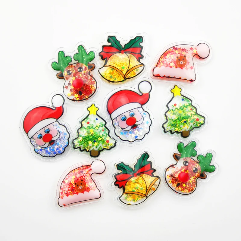 30 Stück/Los PVC-Weihnachtsserie Füllpailletten-Applikationen für Kinder-Haarspangen oder Taschen- und Schuhaccessoires – Detail 1
