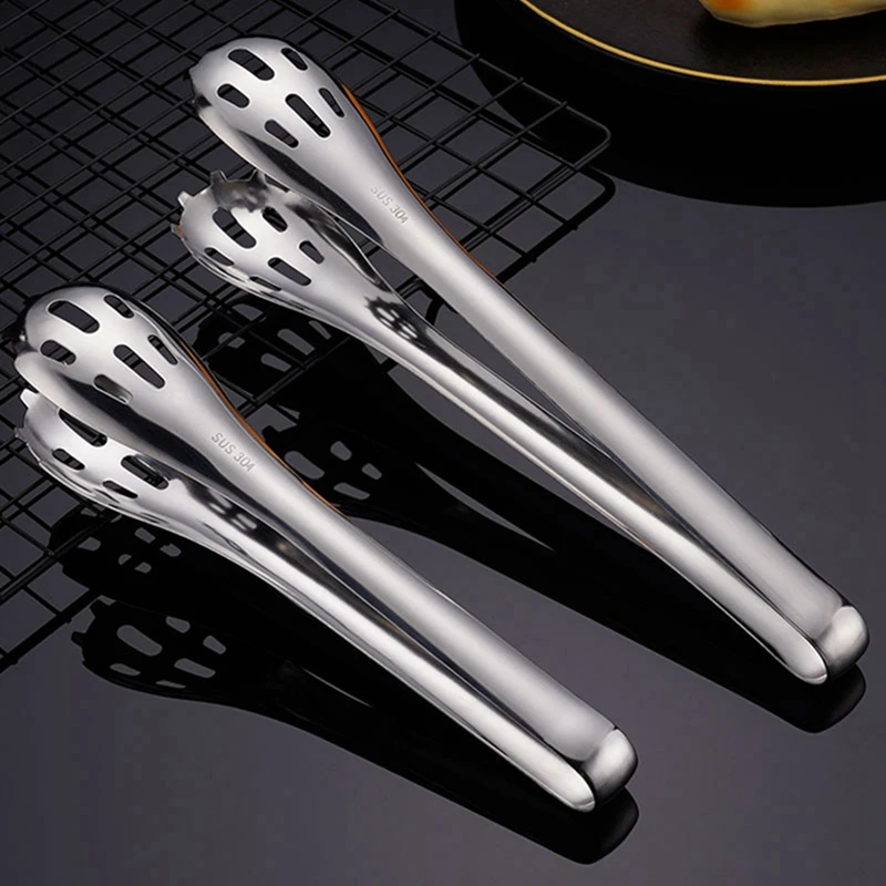 

Cooking Tong BBQ Stainless Steel Hollow Heat-Proof Kitchen Tongs Serving Clamp Cooking Tong Kitchen Accessories Grilling Utensil