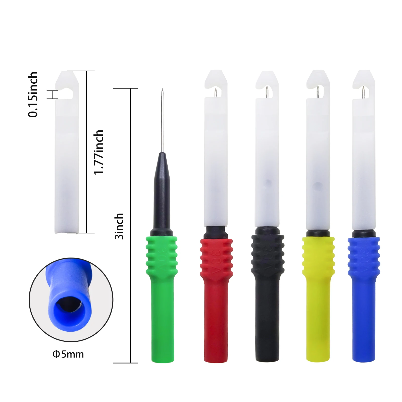 Cleqee P30009 5 Cái Cách Nhiệt Dây Xỏ Đầu Dò, Ô Tô Chẩn Đoán Thử Nghiệm Phụ Kiện Dụng Cụ Sửa Chữa Kim, Lưng Đầu Đo Bộ