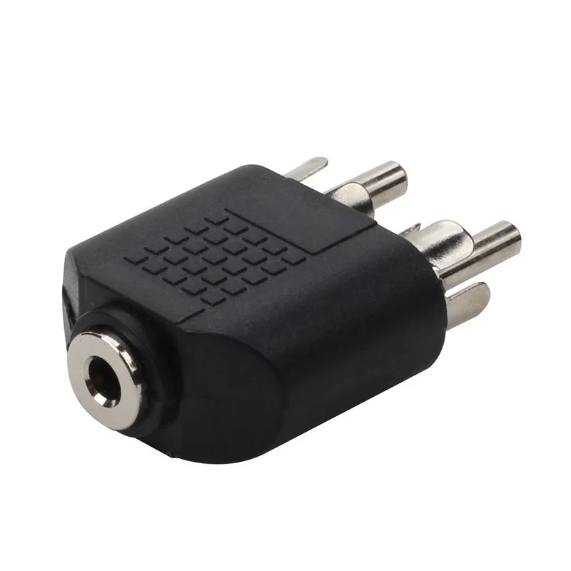 1 sztuk 3.5mm AUX kobieta do 2 RCA mężczyzna Audio Stereo Jack słuchawki Adapter złącze rozdzielacz uniwersalny Jack słuchawki Adapter