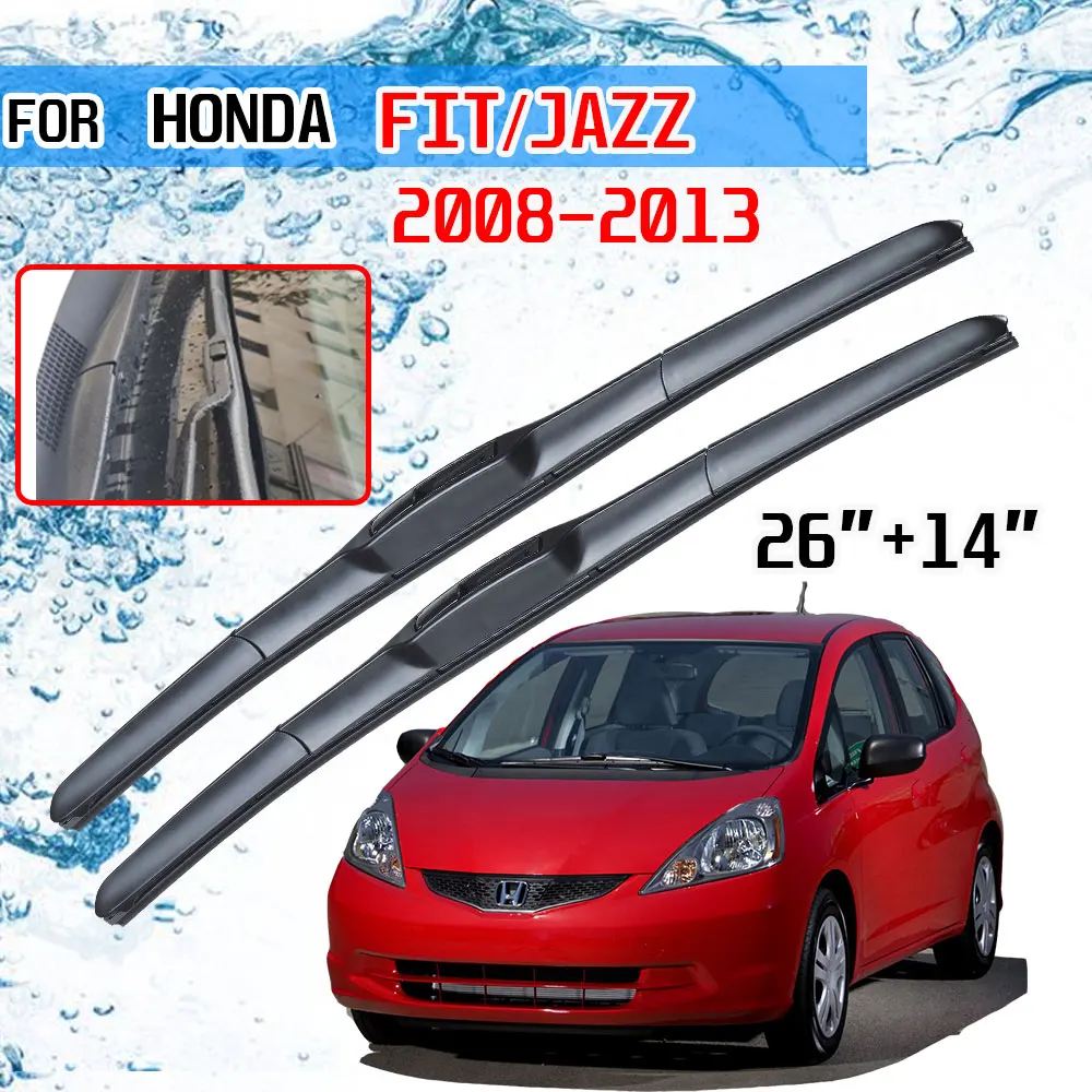 For Honda Fit Jazz 2008 2009 2010 2011 2012 2013 Accessories Car Front Windshield Windscreen Wiper Blade Brushes Cutter U J Hook