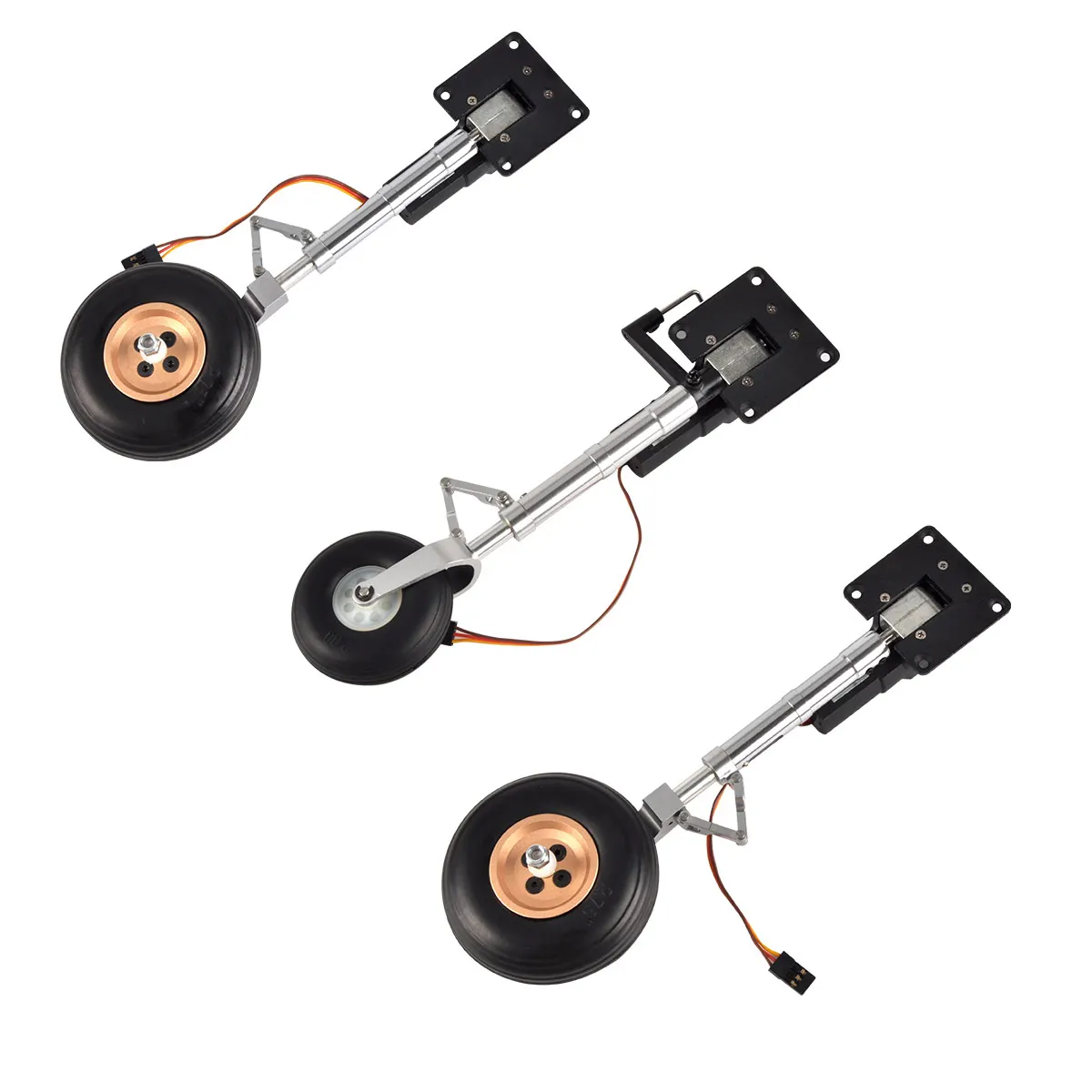 Electric Servoless Retractable Landing Gear Nose/Main Anti-vibration Landing Gear with Wheels for 5-6kg RC Model Airplane