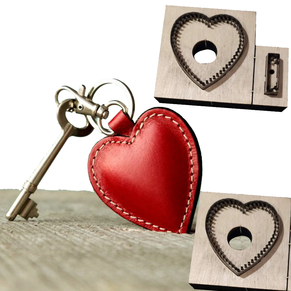 DIY leather craft heart key ring decoration die cutting knife mold metal hollowed punch tool set