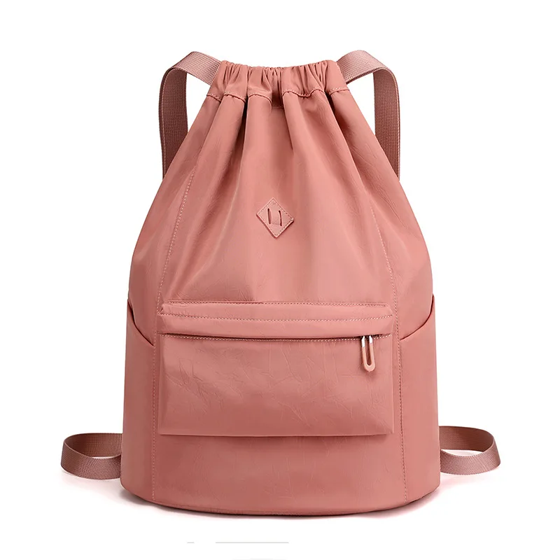 Portable Women Drawstring Backpack Lightweight Girl Travel Daypack Waterproof Nylon Shopping Bag Sports Hiking Swimming Bagpack