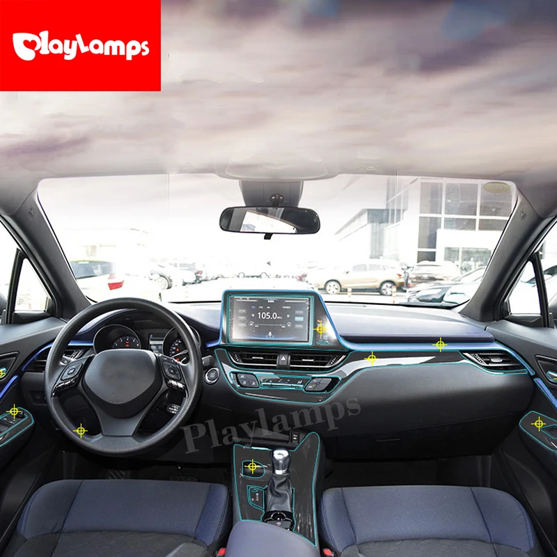 

Наклейка s для Toyota CHR ТПУ пленка прозрачная наклейка защитная Крышка центральной консоли для Toyota CHR 2018-2019
