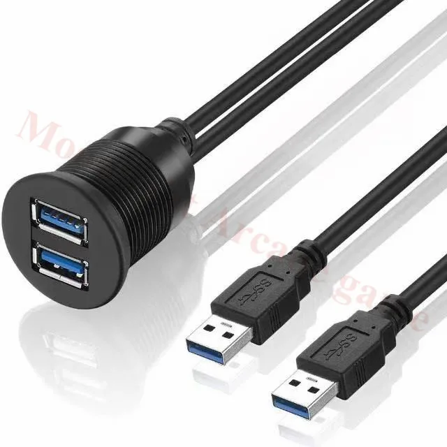 USB 3.0 Male to USB 3.0 Female Extension Cable With Flush Mount Panel For Car Truck Boat Motorcycle