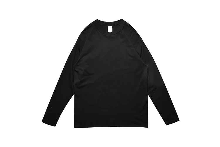 

ins European and American hip-hop tide brand loose solid color black and white inner base shirt long-sleeved T-shirt autumn and