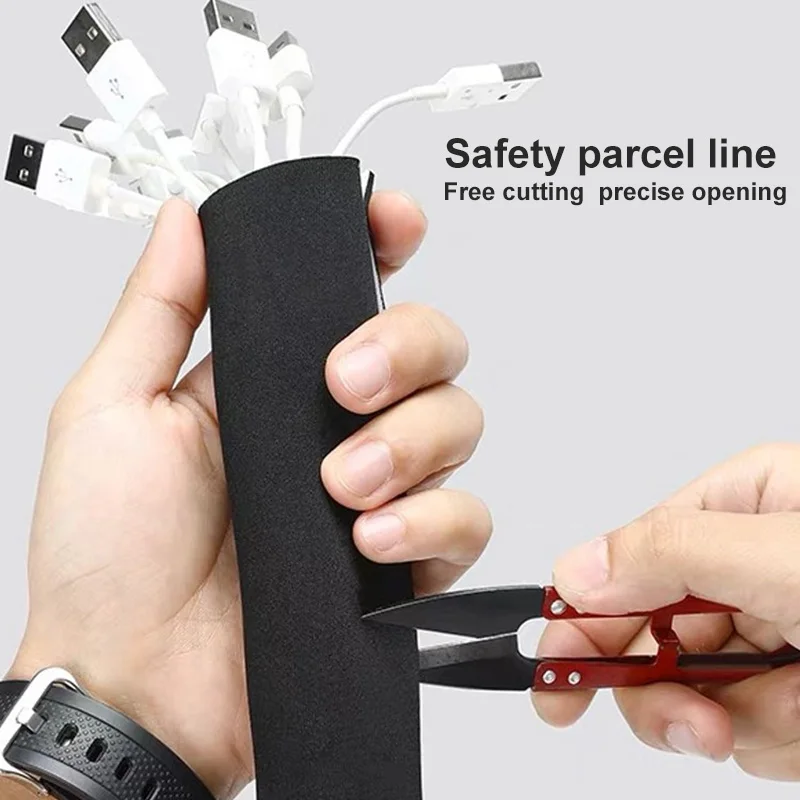 Neoprene Cable Cover Data Line Organizer Cord Storing Hiding Cable Sleeve Velcro Wire Cover Wire For Tv Computer Finishing Bjs