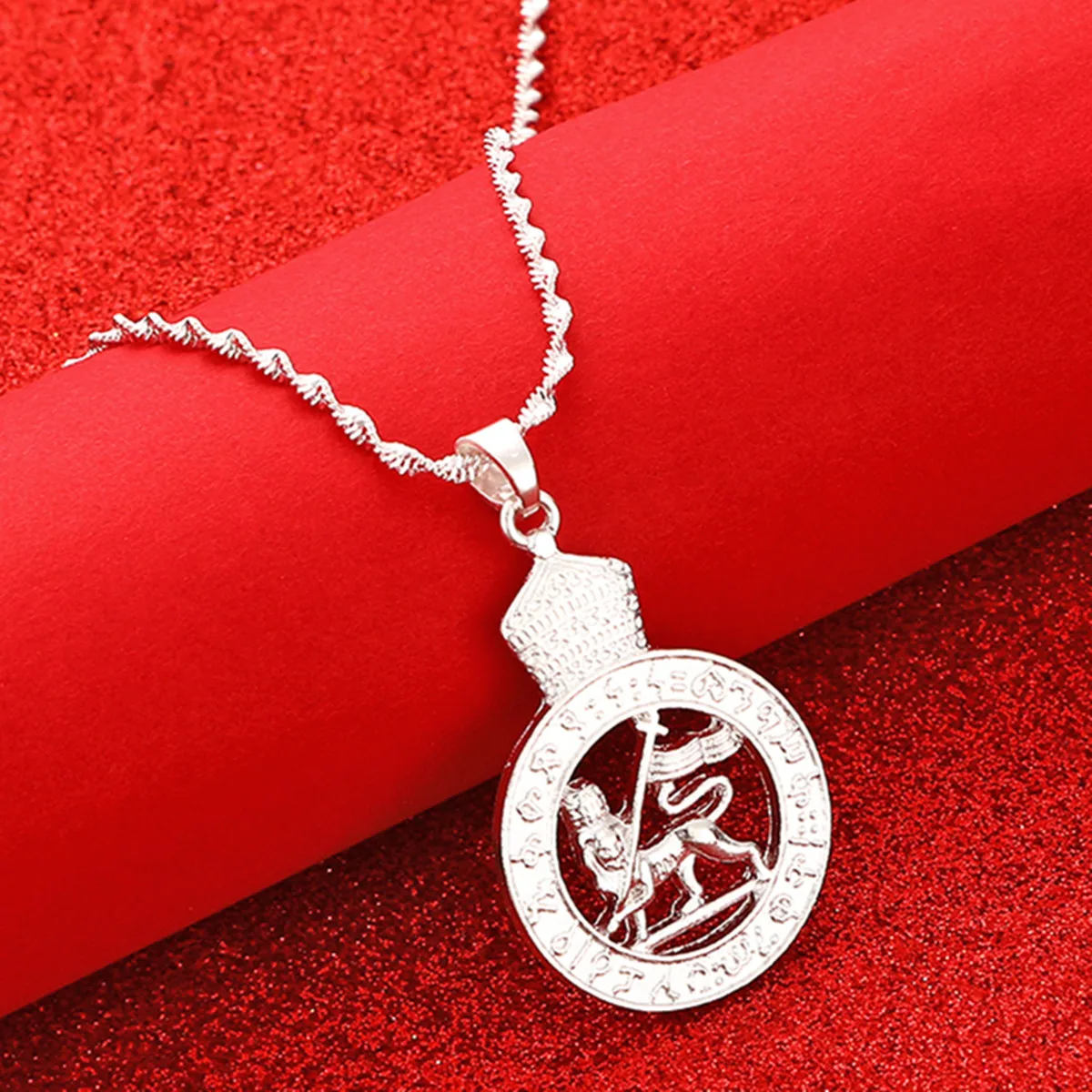 Ethiopian Lion Silver Color African Arab Middle Eastern Wedding Party Jewelry Mom Girl Gifts
