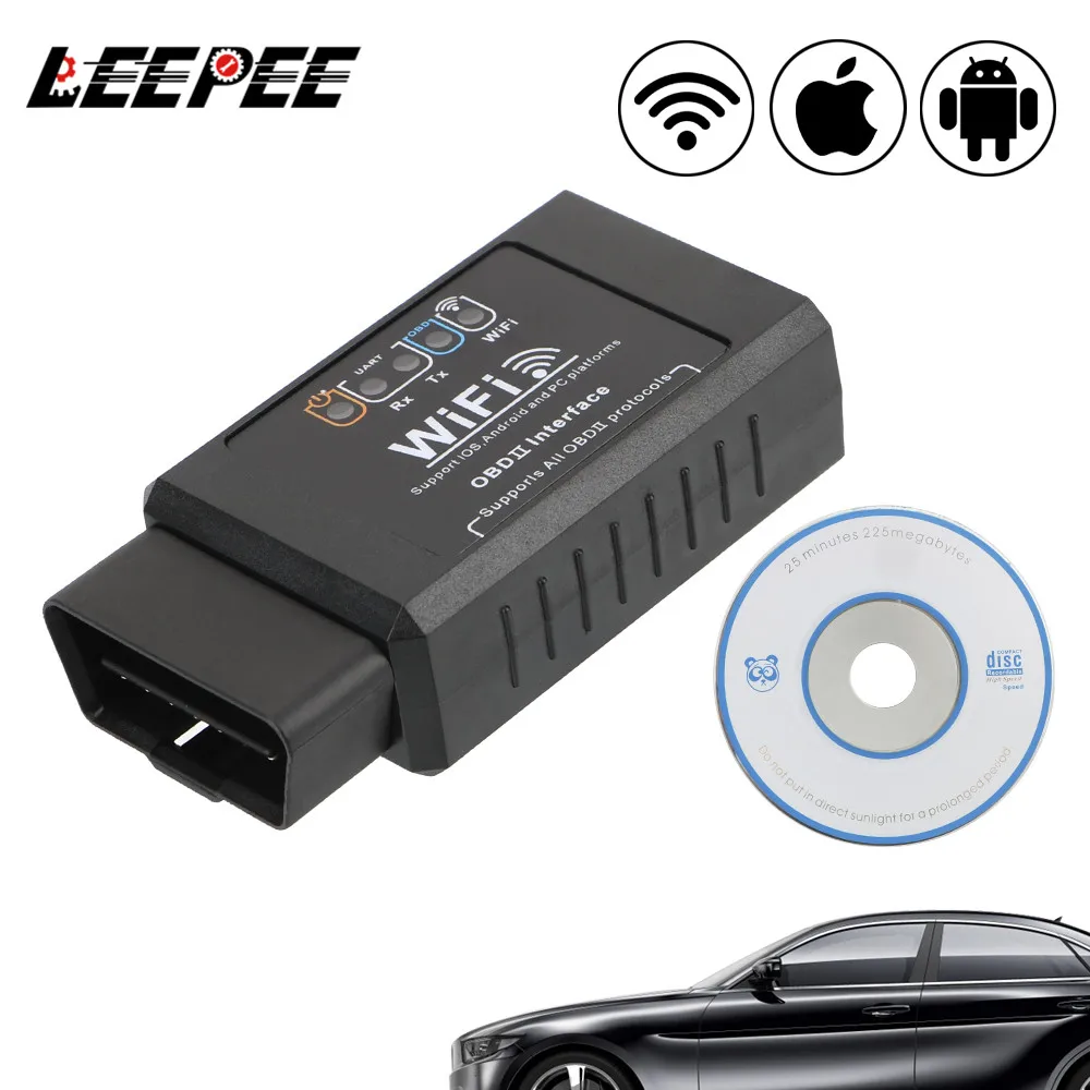 OBD2 ELM327 WIFI Car Detector for iOS & Android Check Engine Light Diagnostic Tool OBDII Scan Tool Automotive Diagnostic Scanner