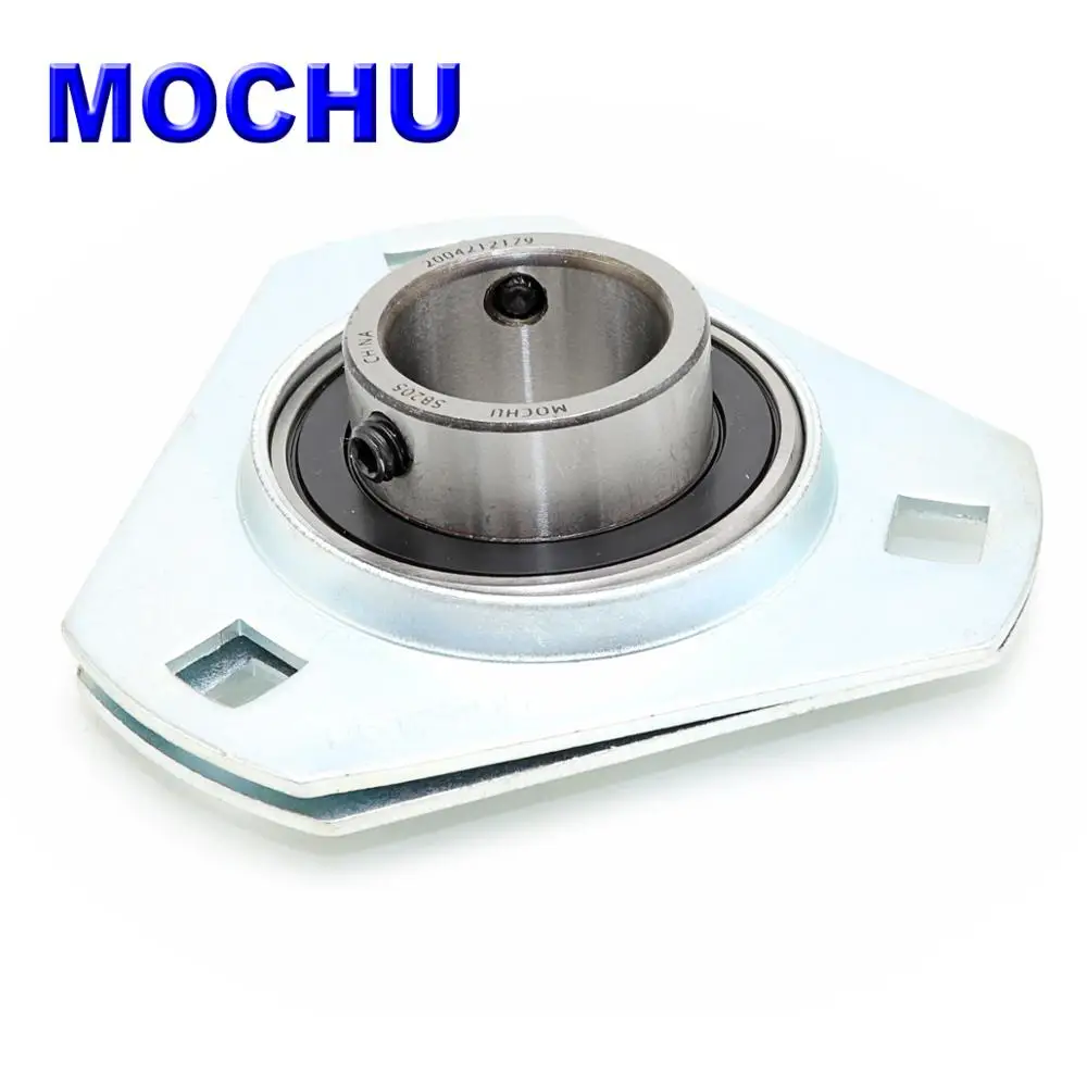MOCHU SBPFT205 SBPFT205-14 SBPFT205-15 SBPFT205-16 Stamped Steel Housed Units Setscrew locking 3-Bolt flange housing