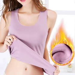 Thermal Underwear Women Inner Wear Crew Neck Tank Tops Winter Warm Thermo Tops Xxxl Sleeveless Body Vest Slim Undershirt