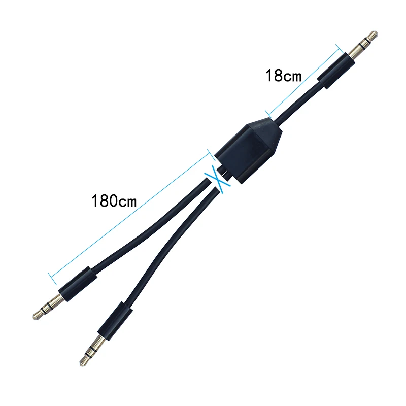 2m 3.5mm Male to Dual 3.5 Male Audio Share Splitter Cable For 2 Computer Audio Output to One Speaker