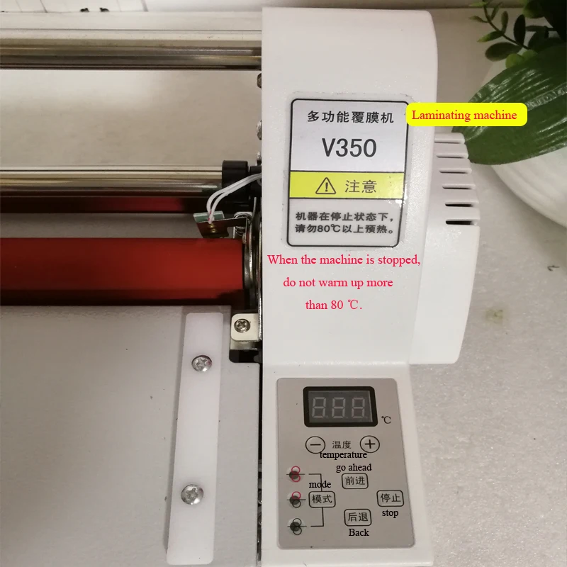 Imagem -06 - Máquina de Estratificação a Quente Laminador de Filme V350 Quatro Rolos Tamanho a3 Controle Eletrônico de Temperatura Laminador de Rolo Único