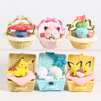 Pokemon Utatane Basket Vulpix Pichu Jigglypuff Bulbasaur Vileplume PVC Figures Toys 6pcs/set