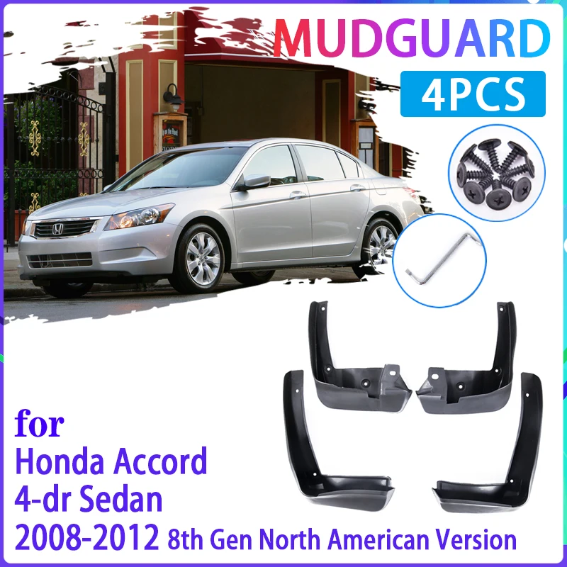 Car Mud Flap for Honda Accord Sedan 2008~2012 2009 2010 2011 Mudguard Splash Guard Fender Mudflaps Auto Accessories