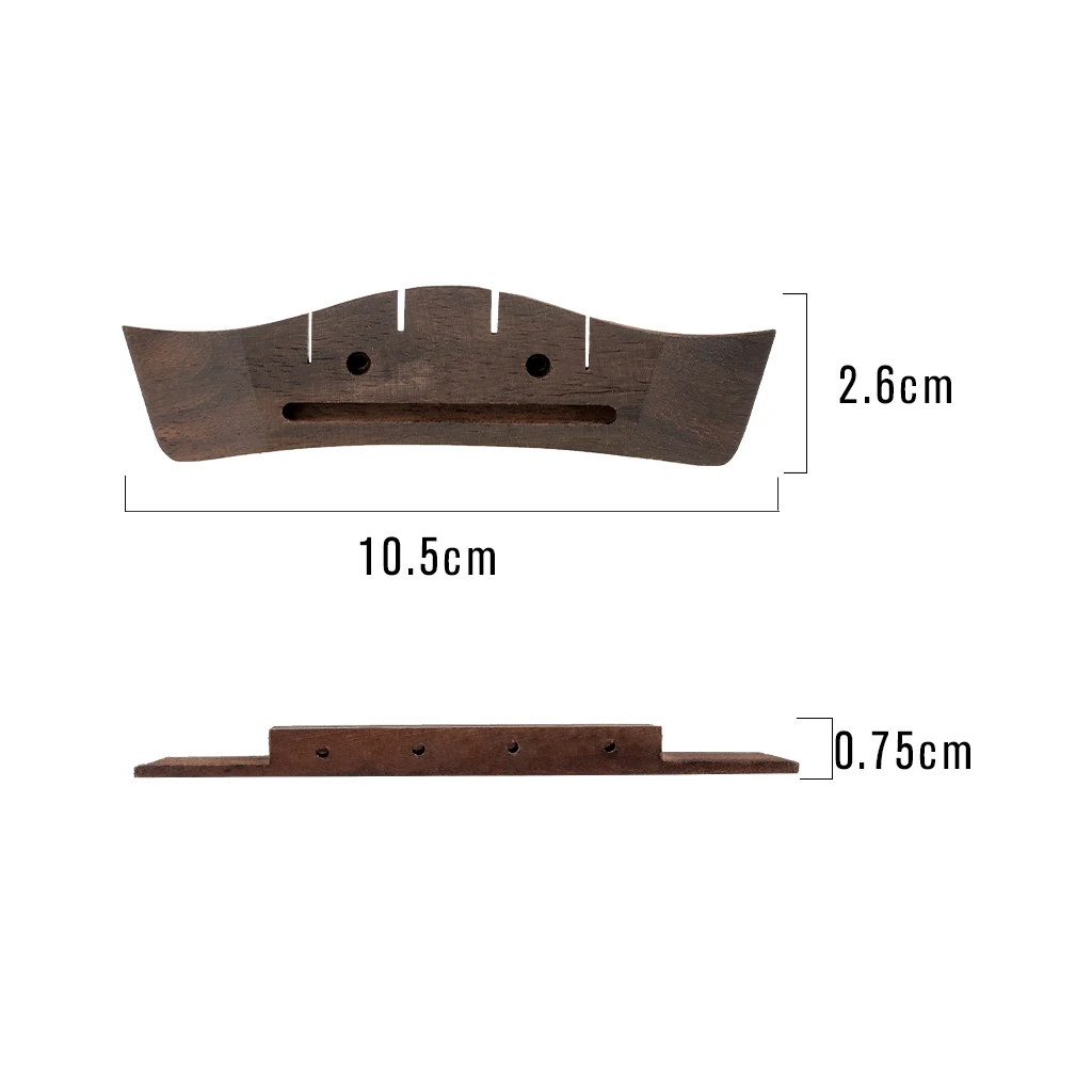 NAOMI String Instruments Ukulele Rosewood Bridge For 26 Inch Tenor Uke Unslotted